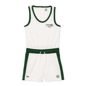Lacoste Womens/Ladies Roland Garros Edition Terrycloth Playsuit / Cream/Green